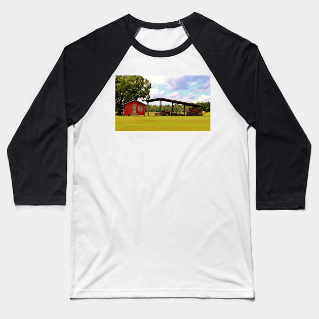 Little Red Shack Baseball T-Shirt by Cynthia48